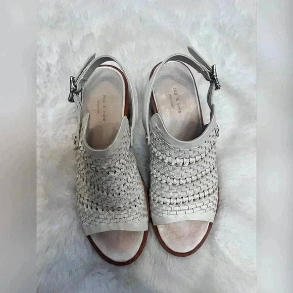 Rag & Bone Wyatt Mid
Heel Sandal In Ivory Woven - Picture 7 of 9